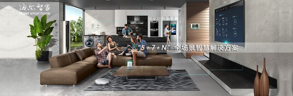 Haier Smart system which links functions applied in living room and kitchen scenario